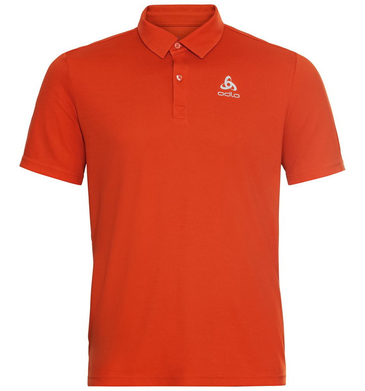 Odlo Hiking/Leisure Polo Cardada (100% Polyester, high wearing comfort) orange-red Men